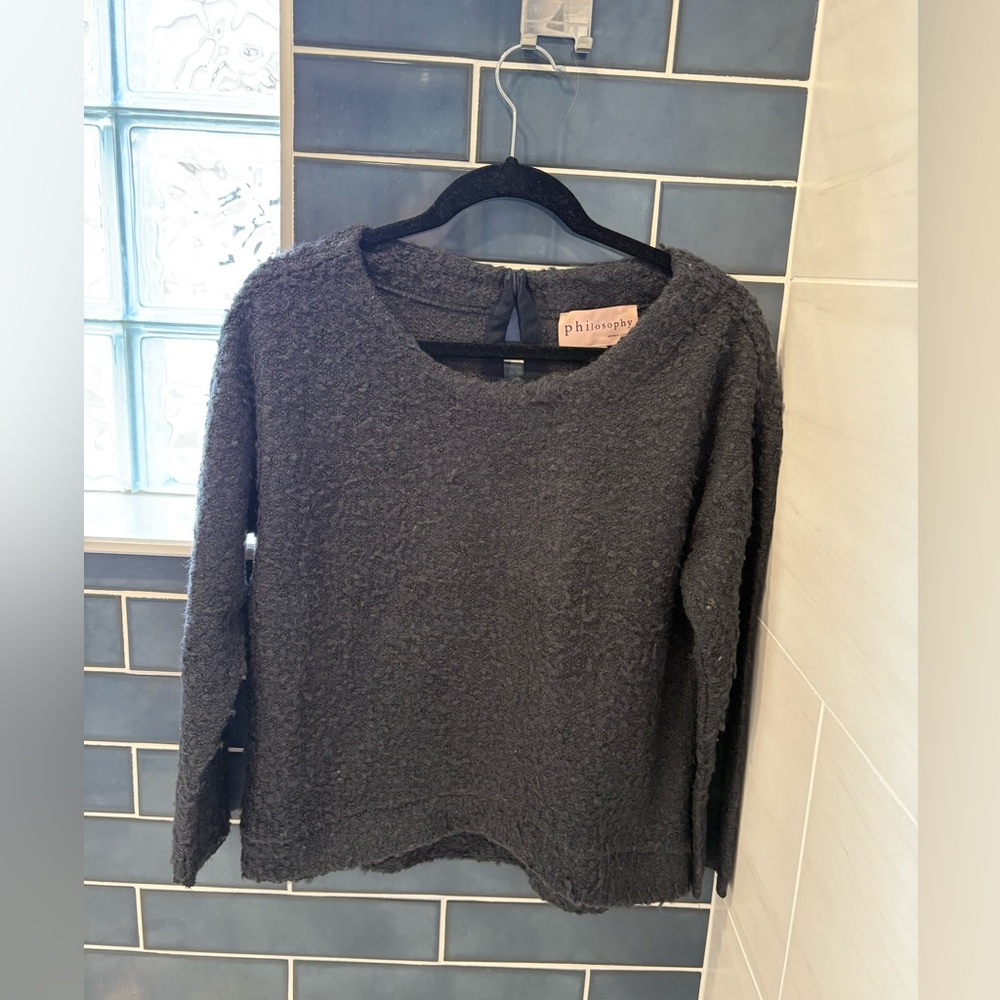 Philosophy Dark Gray Blue Sweater